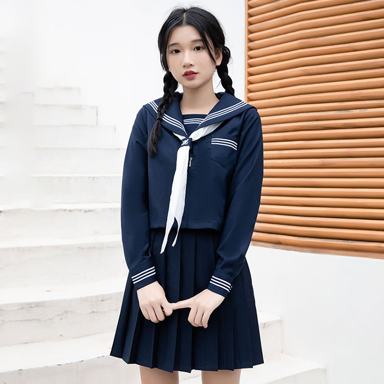 楽天市場】セーラー服 長袖 上下セット 女子高生 スクール制服 学生服 