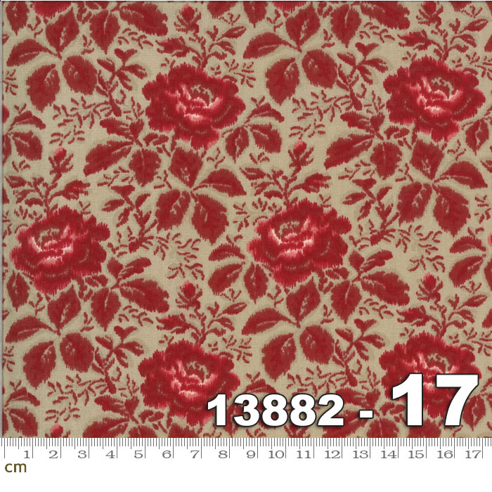 【楽天市場】【Moda モダ】La Rose Rouge-13882-17(2E-02)グレー系 レッド系 赤 花柄 植物柄 コットン100% ...