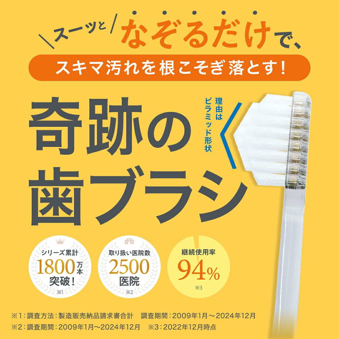 奇跡の歯ブラシ クリアブラック 3本セット 正規品 歯ブラシ 虫歯予防 口臭予防 口臭ケア 歯垢除去 ホワイトニング 歯間 オーラルケア 日本製 HaRENO ハレノ 公式