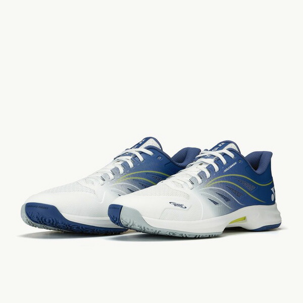 【ヨネックス】パワークッションエアラスダッシュ5 GC 庭球シューズ/YONEX(SHTAD5GC) 100 白いこと／米国海軍