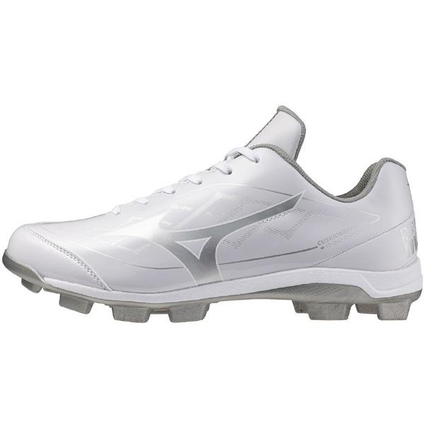 【ミズノ】ポイントスパイク　クッションレボダイヤ スパイク　ミズノ/野球スパイク/MIZUNO(11GP2525)　01 ホワイト×シルバー