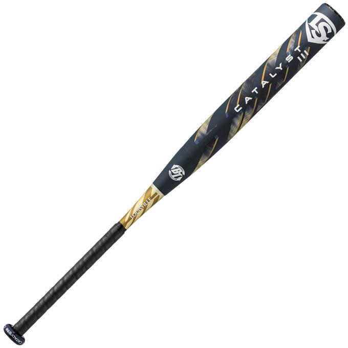 【ルイスビルスラッガー】ソフトボール用バット カタリスト3 BT　ミドルバランス/3号/ゴムボール/Louisville Slugger(WBL4087010) ネイビー&times;ゴールド｜abespo