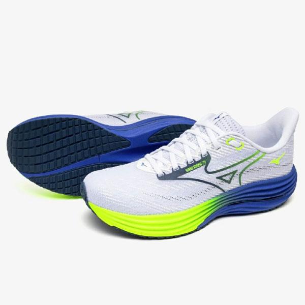 【ミズノ】ウエーブライダー29　ランニングシューズ/陸上 シューズ/MIZUNO(J1GC2503)53 ホワイト×ブルー×イエロー