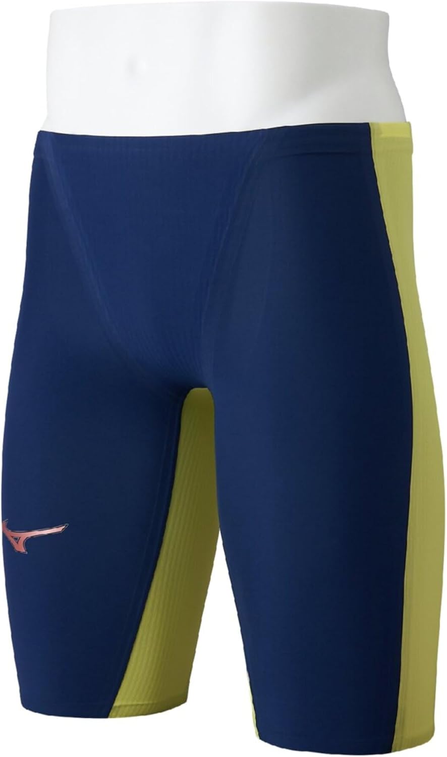 【ミズノ】GX・SONIC ROYAL PW 競泳用二分の一スパッツ/弾丸道路水泳着/競泳水泳着/MIZUNO(N2MBD001) 84 エステートネイビー×ライトニングイエロー
