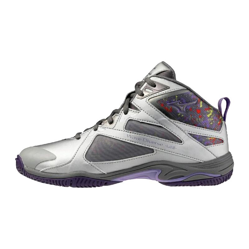 【ミズノ】ウエーブダイバース LG5 Ltd　エアロビクス　シューズ/フィットネスシューズ/MIZUNO(31GF2675) 02 シルバー×パープル