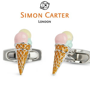 カフス アイスクリーム モチーフ / Simon Carter By The Sea Ice Cream Cufflink 真鍮 ロジウムメッキ