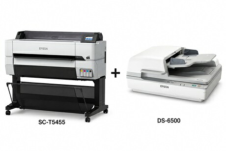 【納期:問い合せ】EPSON エプソン A0プラス 4色顔料 SC-T5455+DS-6500 拡大コピーセットモデル SC-T545MS2|Abe Web Shop 店