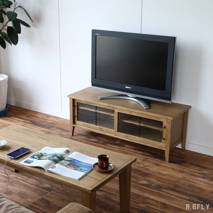アンティーク テレビボード　サイドテーブル　ローテーブル ディスプレイ棚 ホームテイスト テレビ台 幅110cm ローボード ヴィンテージ調