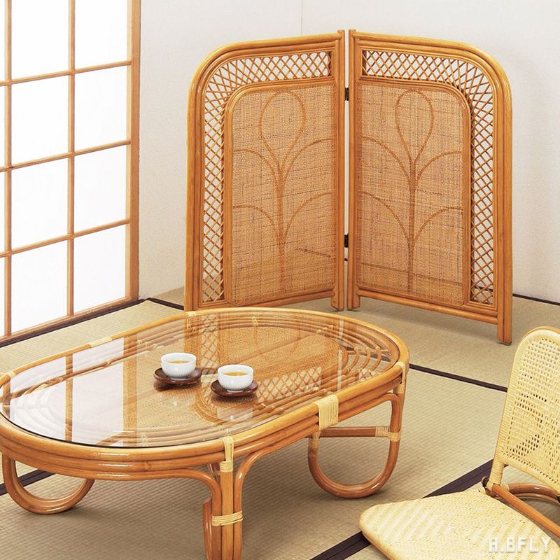 【最大6,000円クーポン配布中】衝立 ついたて スクリーン パーテーション パーティション 間仕切り 目隠し 仕切り 和室 リビング 寝室 ダイニング キッチン 籐 ラタン アジアン エスニック 南国 バリ インド タイ ナチュラル 和風 リゾート エコロジー 涼しい 2連 2枚