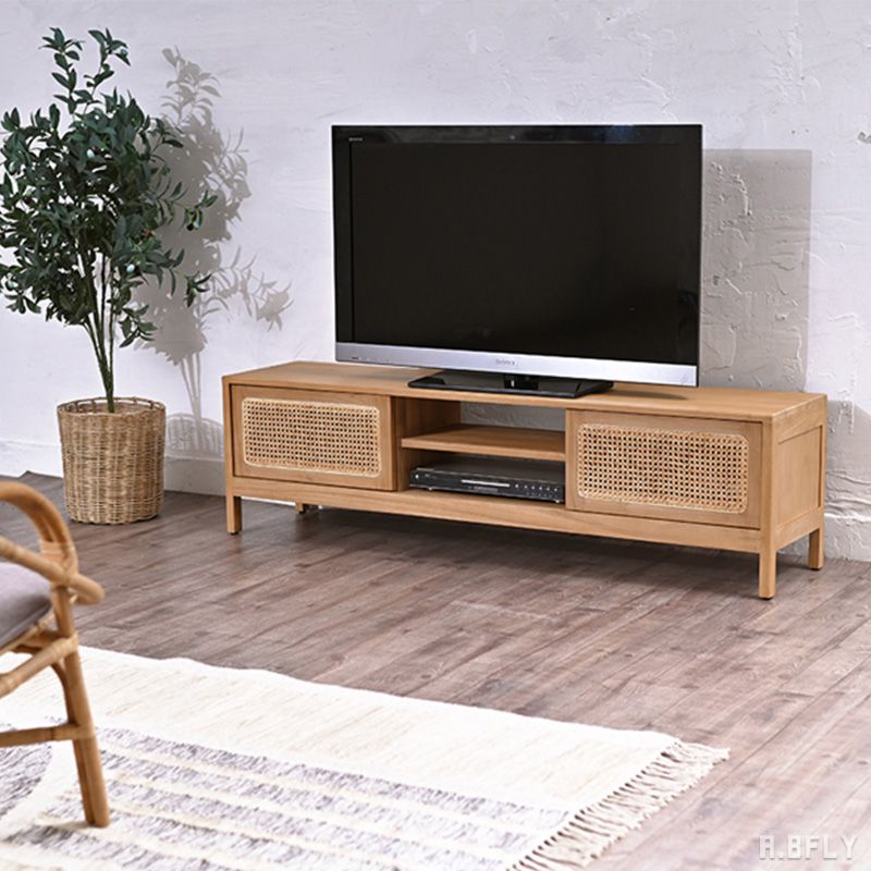 【最大6,000円クーポン配布中】テレビボード テレビ台 ローボード テレビラック TVラック AVボード AV機器収納 リビングボード チーク 木製 無垢材 ラタン 籐 整理 ナチュラル 自然 天然素材 お洒落 デザイン アジアンテイスト 和風 無垢チーク インテリア