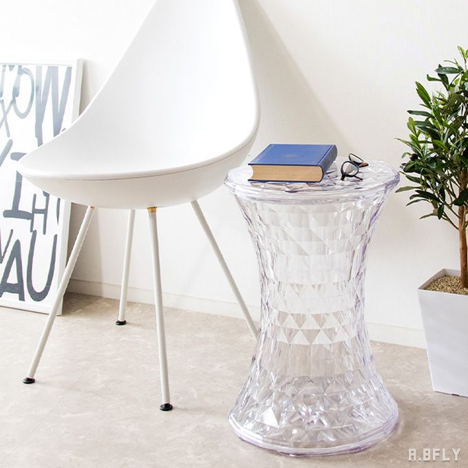スツール デザイナースツール サイドテーブル プランタースタンド 腰掛 リプロダクト 綺麗 可愛い イス ポリカーボネート クリア