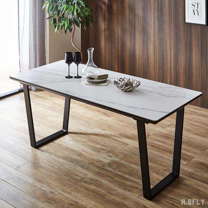 【最大6,000円クーポン配布中】セラミック ダイニングテーブル 幅140cm 幅180cm 4人用~6人用 食卓 ダイニング テーブル 長方形 作業台 テーブル単品 飲食店 カフェ 黒スチール脚 モダン 北欧 アメリカン カフェ マーブル調 石目調 モノトーン 丈夫 頑丈 メンテナンスフリー