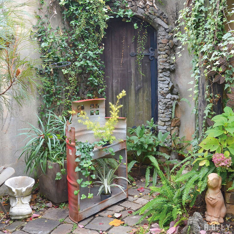 楽天市場】プランター ドラム缶プランター L レッド 2段 アンティーク