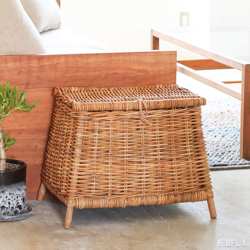 楽天市場】3段ラック 3段バスケット ラタン 籐 皮付きラタン