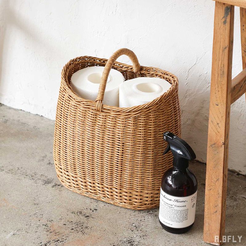 イギリスアンティークラタンバスケット/ アラログ/カゴバッグ籐籠74