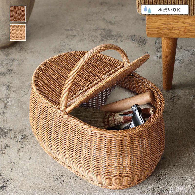 楽天市場】バスケット かごバッグ 手編み ラタン 籐 天然素材 アラログ