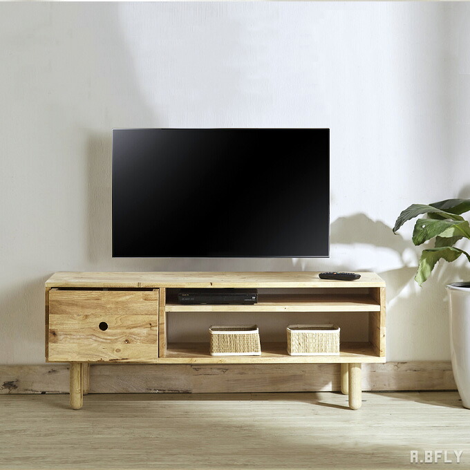 【最大6,000円クーポン配布中】テレビボード テレビ台 ローボード 木製 天然木 ウッド ナチュラル クラシカル シンプル引き出し付き カフェテイスト お洒落 幅１１４ｃｍ