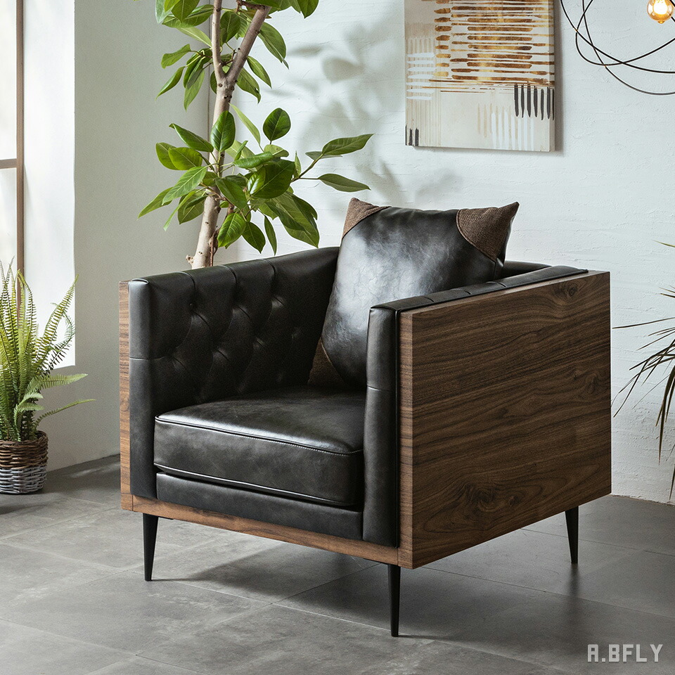 【開梱設置組立無料】ソファ 一人掛け レザー ソファー クッション付き 1人掛け 1P ヴィンテージ アイアン脚 木目 おしゃれ ブラック チェスターフィールド ブラウン アンティーク ビンテージ モダン 高級 リビング