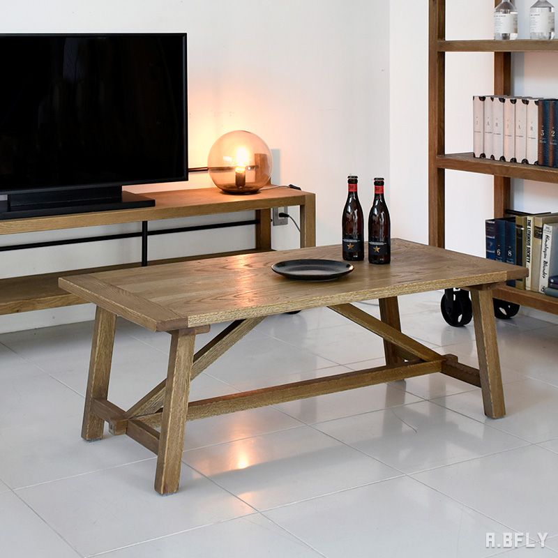 【最大6,000円クーポン配布中】リビングテーブル 110cm 食卓テーブル ローテーブル ソファーテーブル センターテーブル コーヒーテーブル カフェテーブル 木製 机 つくえ 食卓机 木製 無垢 天然木 おしゃれ シンプル オーク 北欧 インダストリアル