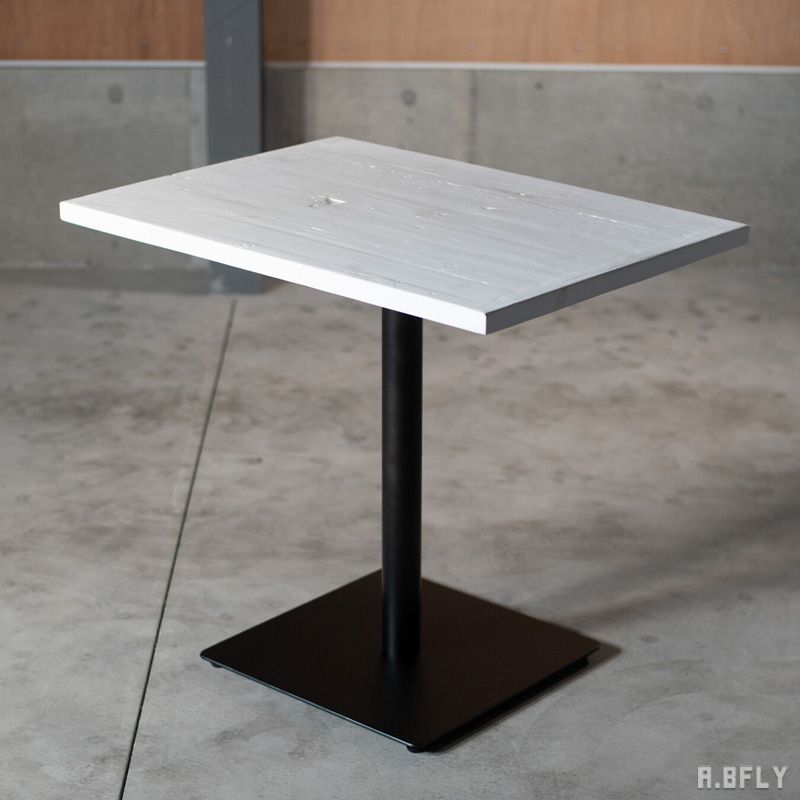 ブルックリン家具】古材×ブラックスチール脚 カフェテーブル W60 - 白