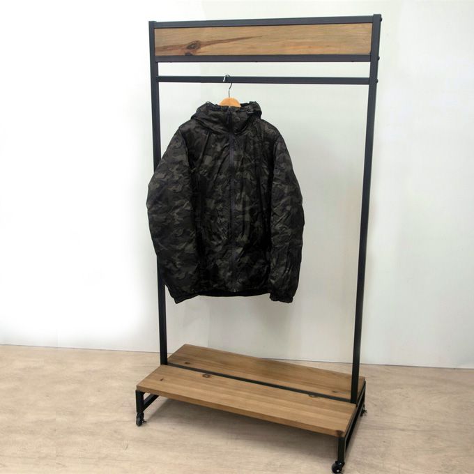 【最大6,000円クーポン配布中】ハンガーラック 洋服掛け 服収納 ディスプレイ 古材 アンティーク調 ヴィンテージ調 カフェ ブルックリン 西海岸 アメリカン アイアン インダストリアル家具 ファクトリー 男前インテリア