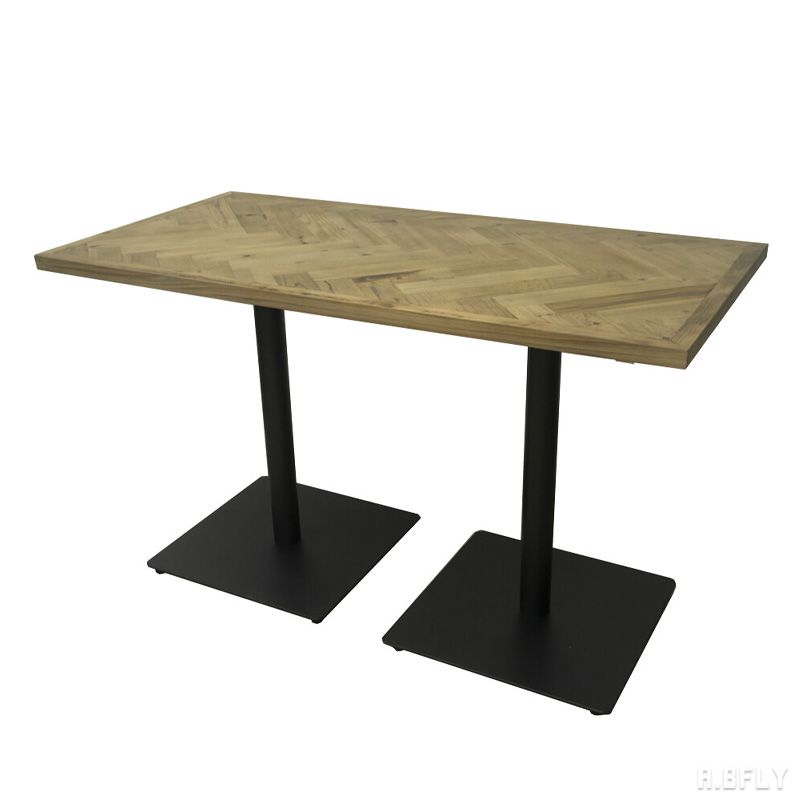 ダイニングテーブル カフェテーブル 120cm コーヒーテーブル 長方形 ヘリンボーン柄 古材 木製天板 ブラックスチール脚 アイアン アンティーク調 インダストリアル ブルックリン ヴィンテージ 飲食店 カフェ 西海岸 アメリカン ファクトリー 男前インテリア ナチュラル 26,975円