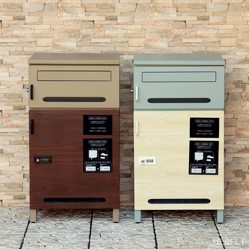 【最大6,000円クーポン配布中】宅配ボックス 2段タイプ 郵便ポスト 置き配 宅配 スタンドポスト 置き型ポスト メールボックス 大容量 錆びにくい スタイリッシュ モダン シンプル お洒落 新生活 新居 宅配ボックス付ポスト 宅配用専用 防犯 安心 戸建住宅用ポスト