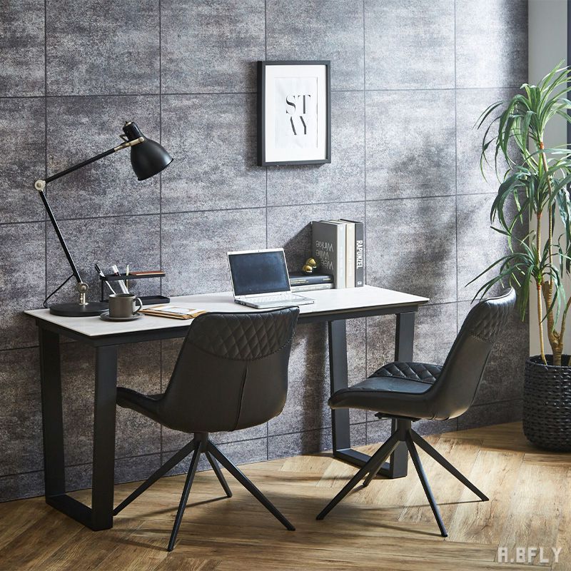 カウンターデスク｜横幅140cm｜ライトグレー｜薄塗りモルタル｜四角脚