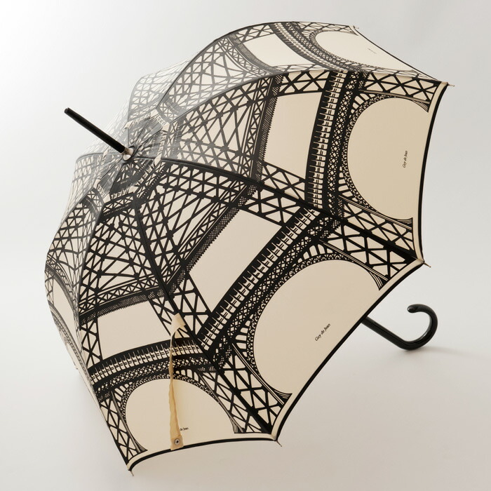 ギ ドゥ ジャンエッフェル塔柄アンブレラ レイングッズ 大きめ 柄 長傘 レイン 雨傘 かわいい