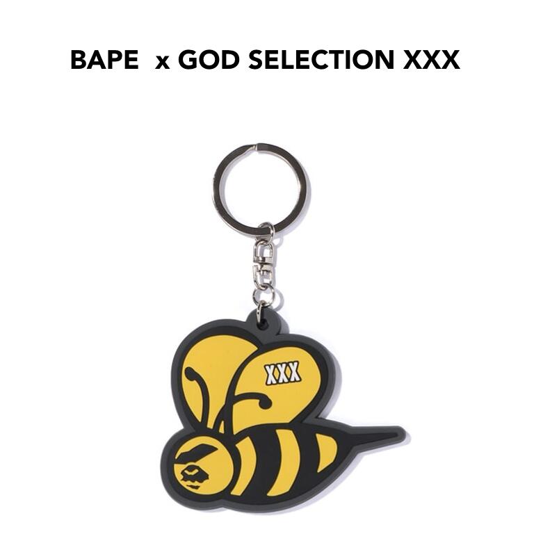 A BATHING APE(エイプ) ｘGOD SELECTION XXX （ゴッド セレクション トリプルエックス） BAPE BEE KEYCHAIN 【キーチェーン】【キーホルダー】【新品】 BAPE(ベイプ)