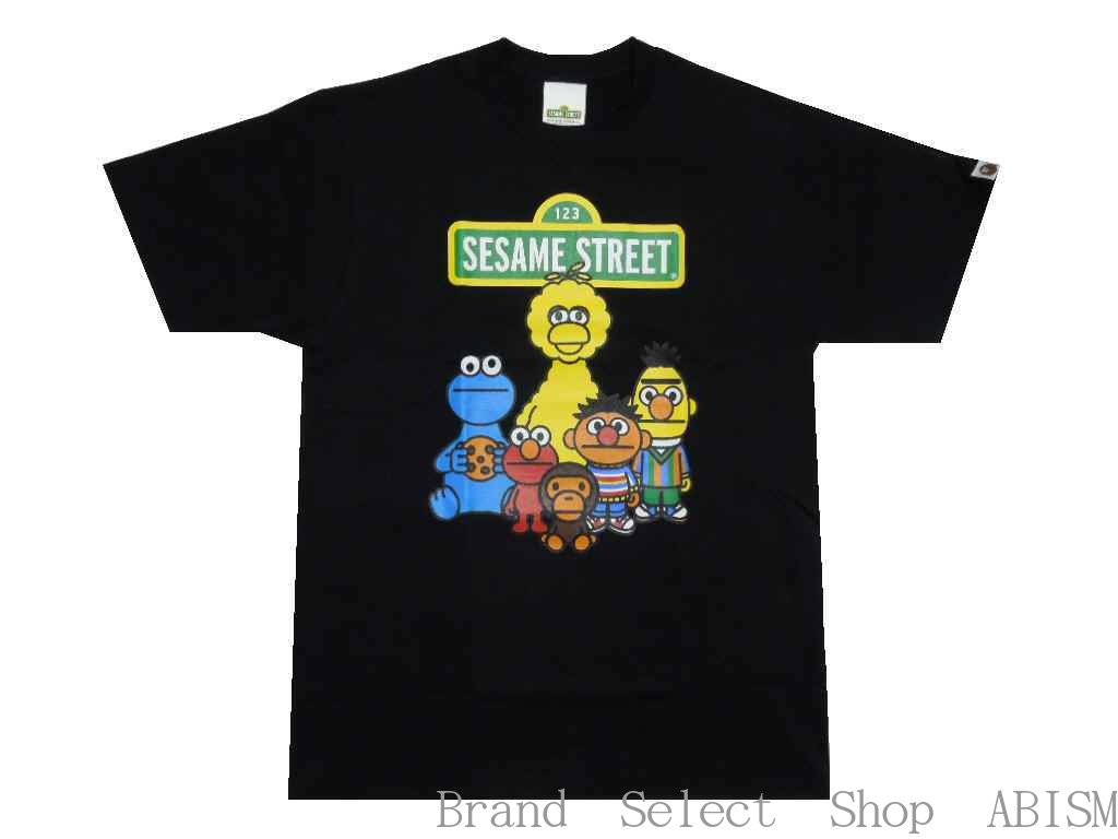 【楽天市場】A BATHING APE(エイプ)ｘSESAME STREET（セサミストリート）BAPE X SESAME STREET APE  HEAD TEE【Tシャツ】【ブラック】【新品】【MEN'S】BAPE(ベイプ) : Brand Select Shop ABISM