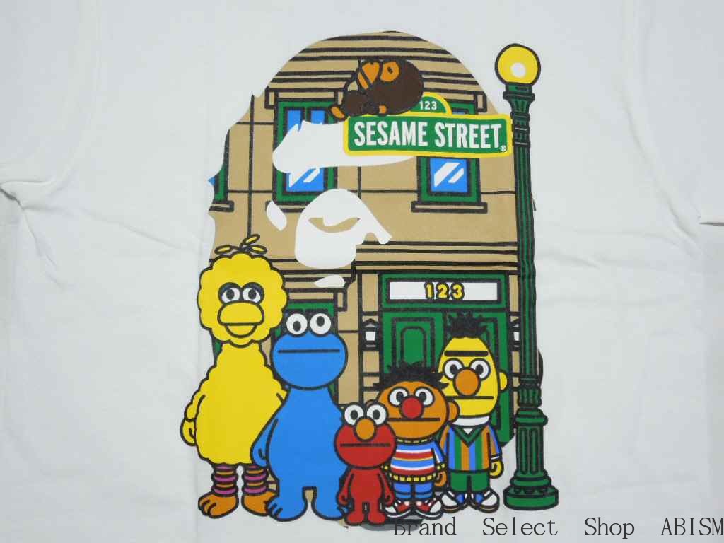 超美品 A Bathing Ape エイプ ｘsesame Street セサミストリート Bape X Sesame Street Ape Head Tee Tシャツ ホワイト Men S Bape ベイプ 高級感 Natskies Com