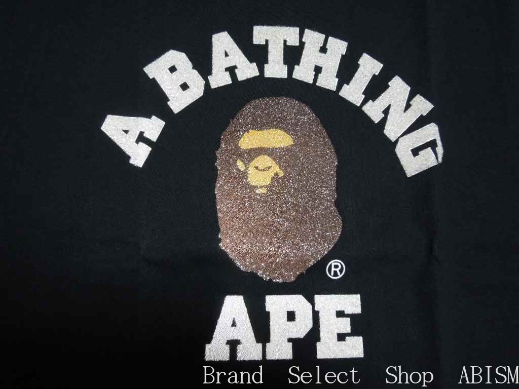 楽天市場 A Bathing Ape エイプ Glass Beads College Tee Tシャツ ブラック 新品 Men S Bape ベイプ Brand Select Shop Abism