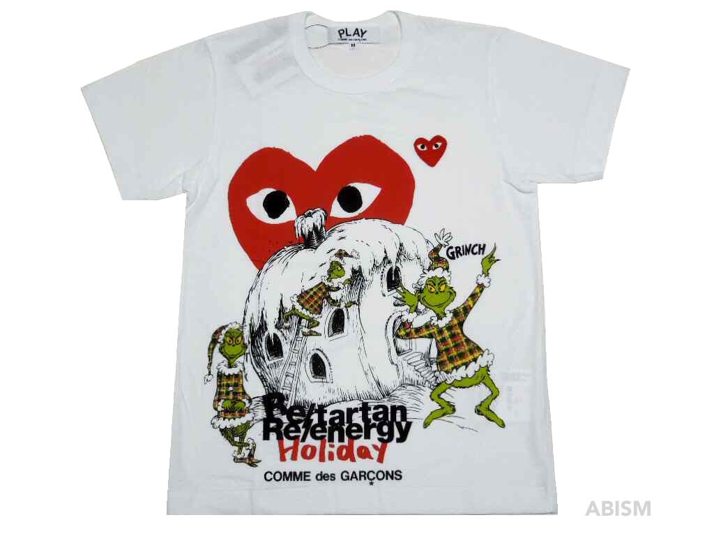 プレイ コムデギャルソン ビッグ赤ハートTシャツ-ピンクー