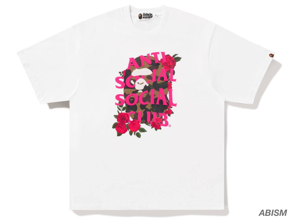 A BATHING APE（エイプ） ｘANTI SOCIAL SOCIAL CLUB （アンチ・ソーシャル・ソーシャル・クラブ） BAPE X ASSC TEE #1 【Tシャツ】【ホワイト】【オーバーサイズ】 【MEN'S】【新品】 【 BAPE（ベイプ） 】