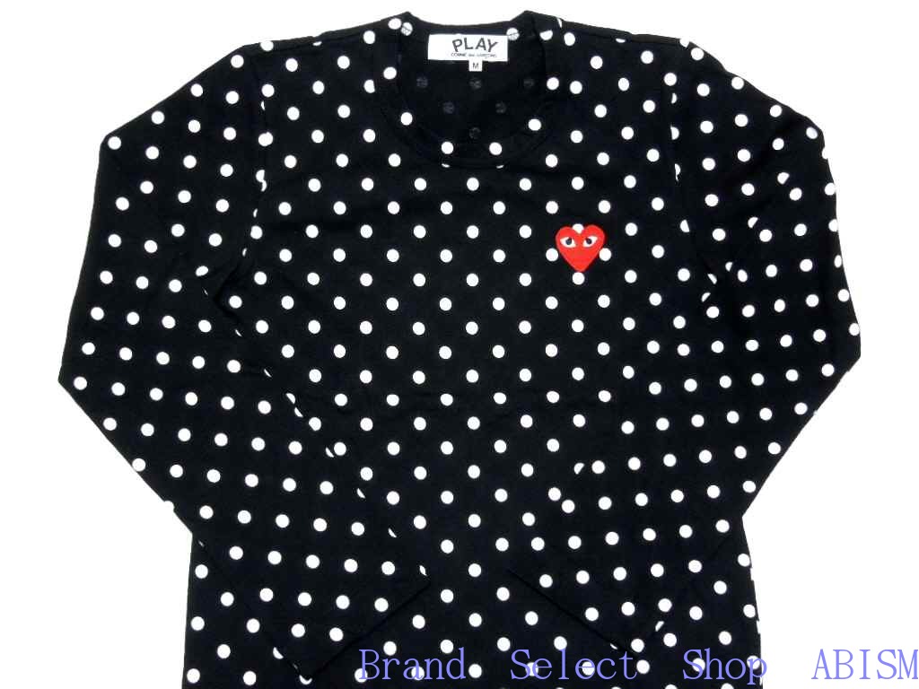 お気にいる 楽天市場 レディースサイズ Play Comme Des Garcons プレイ コムデギャルソン ワンポイント レッド ハート ドット柄ロングtシャツ 長袖tシャツ ブラック Lady S 日本製 新品 Brand Select Shop Abism 受賞店舗 Advance Com Ec