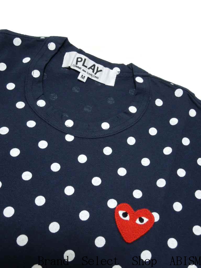 comme des garcons play long sleeve polka dot tee