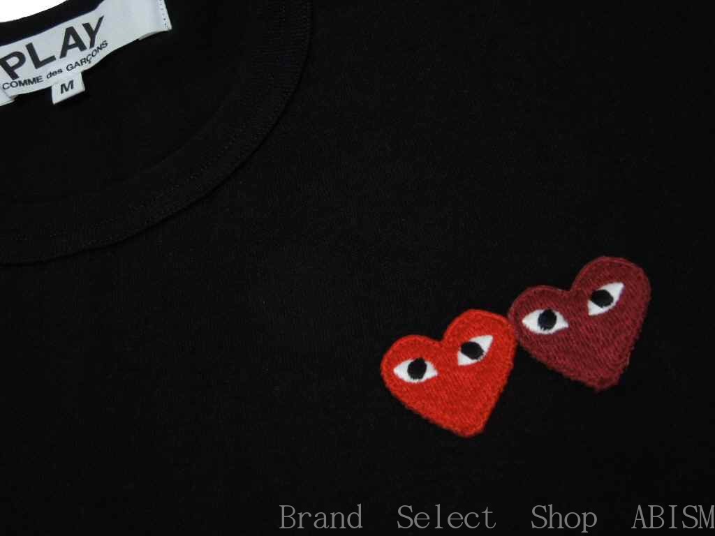 楽天市場 メンズサイズ Play Comme Des Garcons プレイ コムデギャルソン ダブル ハート ワッペン Tシャツ Men S ブラック 新品 日本製 ツインハート 2ハート Brand Select Shop Abism