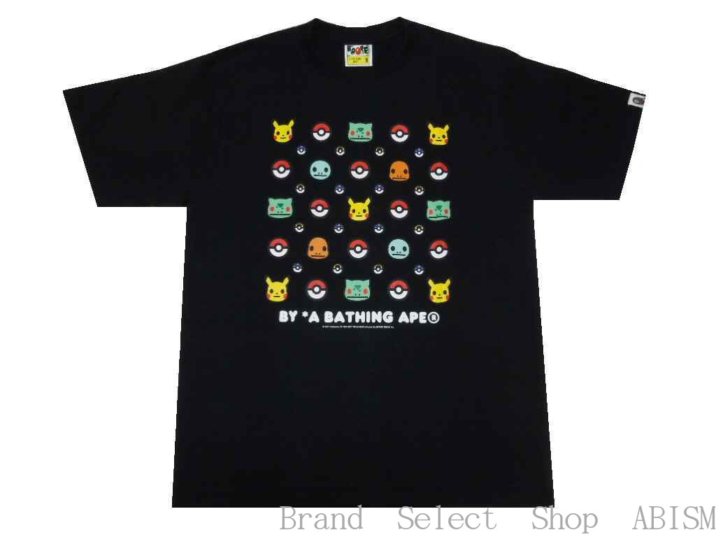 楽天市場 代引き不可 新宿伊勢丹限定 A Bathing Ape エイプ X Pokemon ポケモン モノグラム Tee Tシャツ ブラック 新品 日本製 Bape ベイプ Brand Select Shop Abism