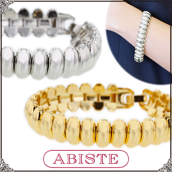 【マラソン限定☆最大2,000円OFF☆】ABISTE STORY掲載 メタルデザインブレスレット/4150023 ブランド アビステ レディース ブレスレット シルバー ゴールド 大人映え|ABISTE 店