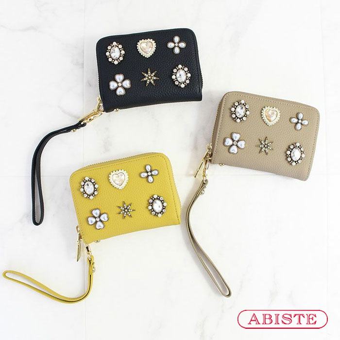 お札が折れない牛革オリジナルビジュースモール財布(ストラップ付き)/2225045