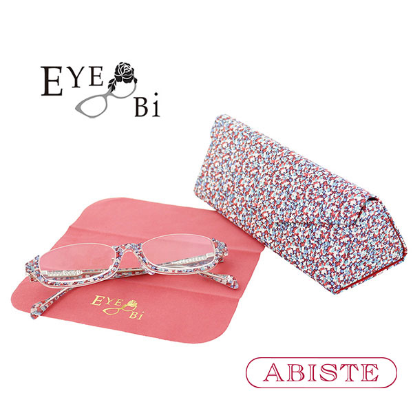 ABISTE 【Eye-Bi】 リバティプリント(ペッパー)リーディンググラス＆ケースセット/レッド 7160018 ギフト ブランド プレゼント アビステ