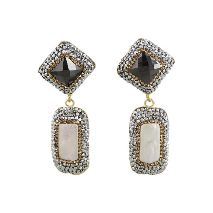 ABISTE オニキス&times;バロックパールピアス/3230025- ブランド ギフト アビステ ご褒美買い イヤーアクセサリー ブラック 大人映え｜ABISTE　店
