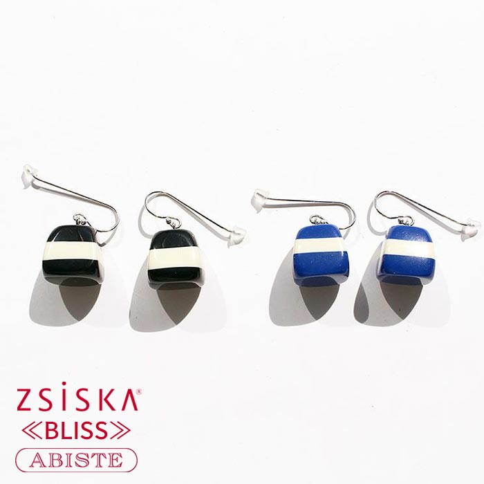 【マラソン期間中クーポン利用で最大2,000円OFF】ABISTE ZSiSKA ≪BLISS≫レジンフックピアス/3260035 フックピアス アビステ シスカ ブランド ブルー ブラック ストライプ