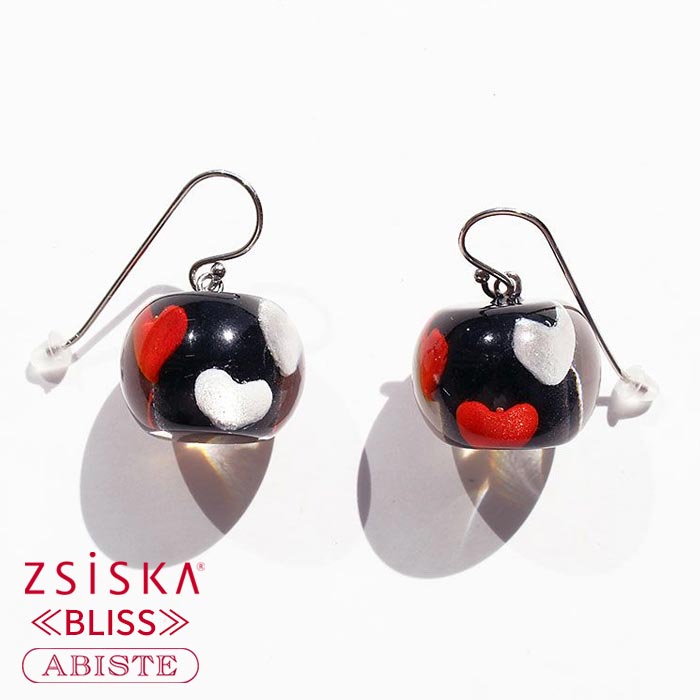 【マラソン期間中クーポン利用で最大2,000円OFF】ABISTE ZSiSKA ≪BLISS≫レジンフックピアス/3260041 フックピアス アビステ シスカ ブランド レッド ブラック ハート