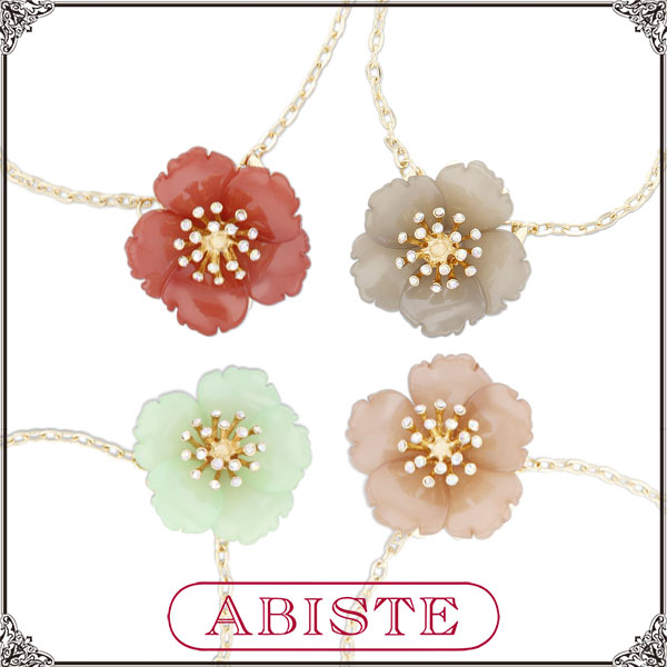 保存版 ポイント10倍 送料無料 Abiste アビステ アクリルフラワーネックレス ピンクベージュ サーモンピンク ピンク グリーン グレーベージュ レディース 女性 人気 上品 大人 おしゃれ アクセサリー ブランド ギフト プレゼント 最高の Www Olicitante Com Br