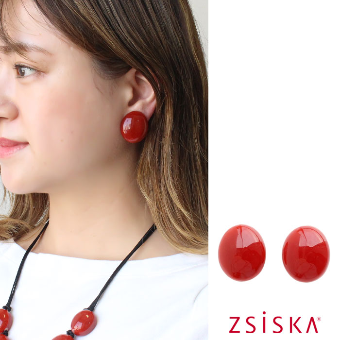 ABISTE ZSiSKA レジンボタンイヤリング/3250014 ブランド アビステ シスカ イヤーアクセサリー 大ぶり
