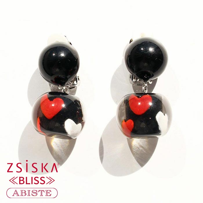 【マラソン期間中クーポン利用で最大2,000円OFF】ABISTE ZSiSKA ≪BLISS≫レジンイヤリング/3260042 イヤリング アビステ シスカ ブランド レッド ブラック ハート