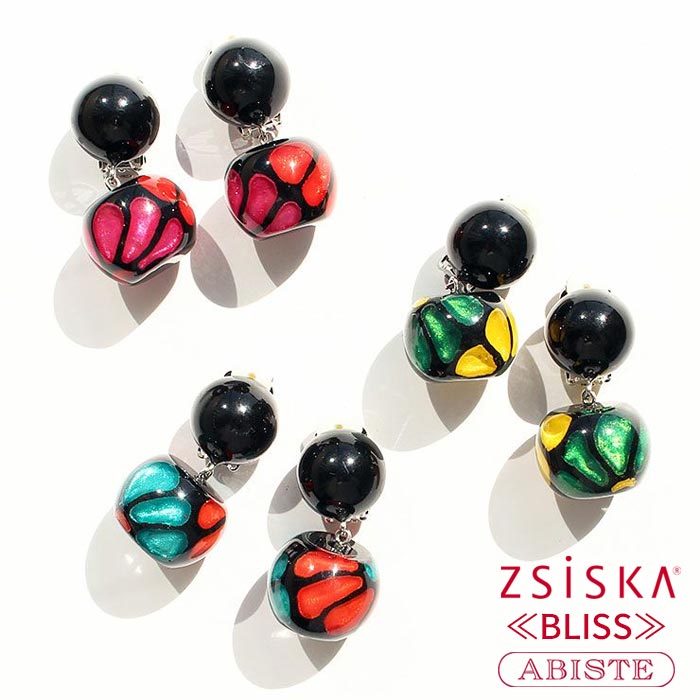 【マラソン期間中クーポン利用で最大2,000円OFF】ABISTE ZSiSKA ≪BLISS≫レジンイヤリング/3260044 イヤリング アビステ シスカ ブランド レッド ピンク イエロー グリーン レッド グリーン