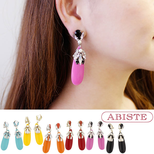 【マラソン限定☆最大2,000円OFF☆】ABISTE イタリア製ビジューロングイヤリング 3170267 ブランド アビステ イヤーアクセサリー｜ABISTE　店